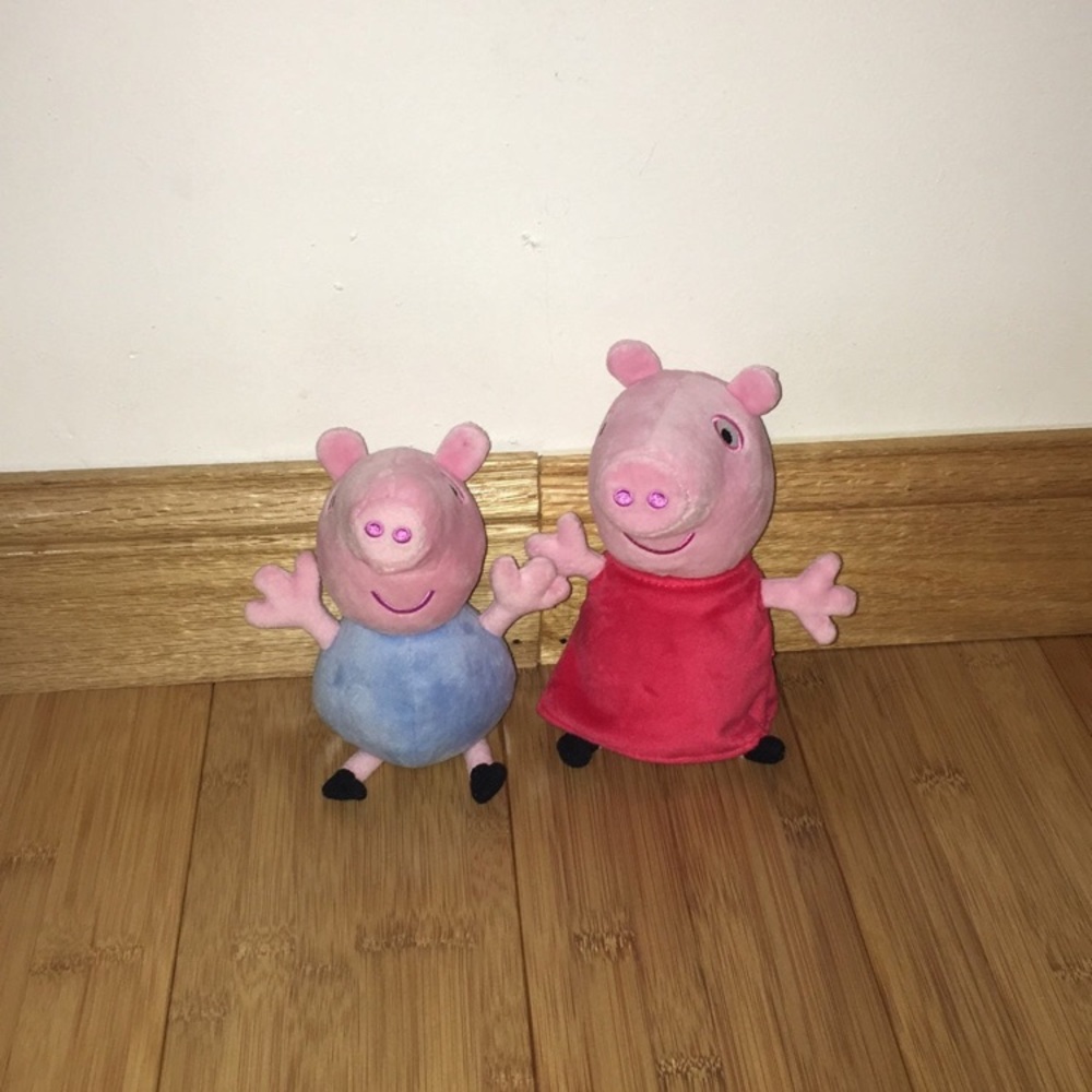 PBS Kids Peppa Pig & Brother Georgie Pig Interactive Plush Lot Bundle